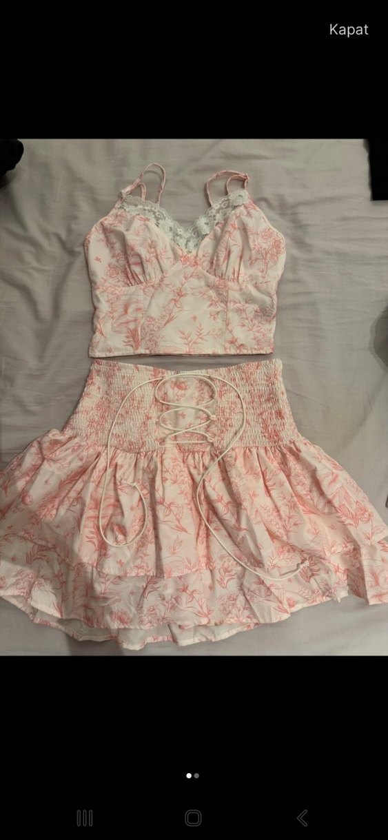 Dantel Detaylı Pembe Mini Elbise - Görsel 2