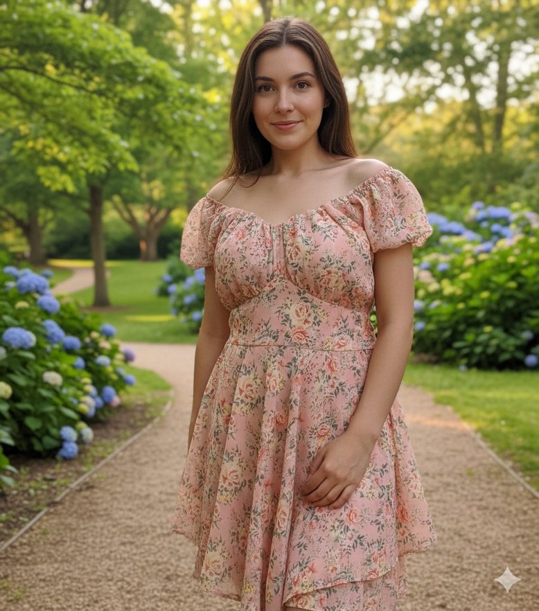 V Yaka Mini Pembe Şifon Elbise - Görsel 2