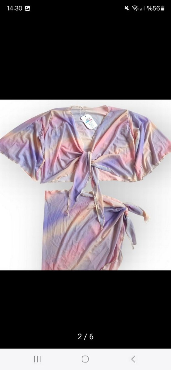 Pastel Çok Renkli Bohem Kadın pareo - Görsel 2