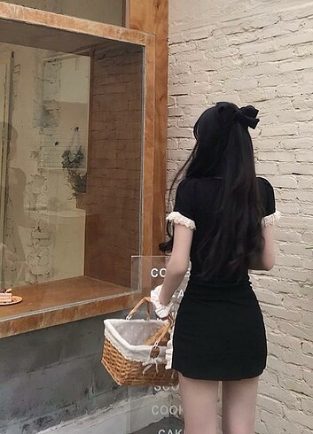 Bershka Lolita yırtmaçlı elbise