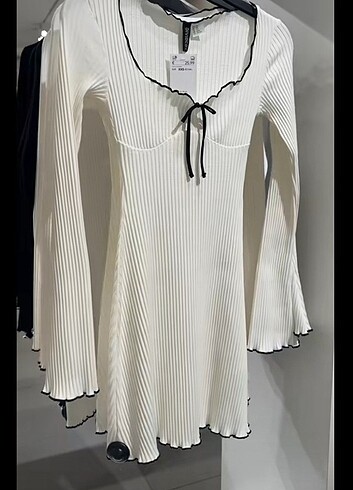 H&M Ribanalı jarse elbise