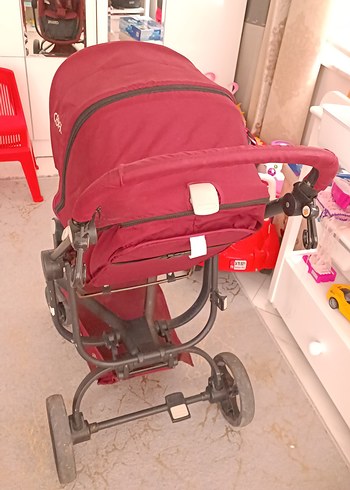 Bordo Bebek Arabası ve Oto Koltuğu Seti - Görsel 7