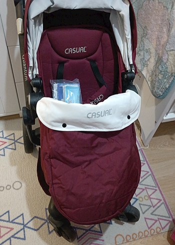 Bordo Bebek Arabası ve Oto Koltuğu Seti - Görsel 11