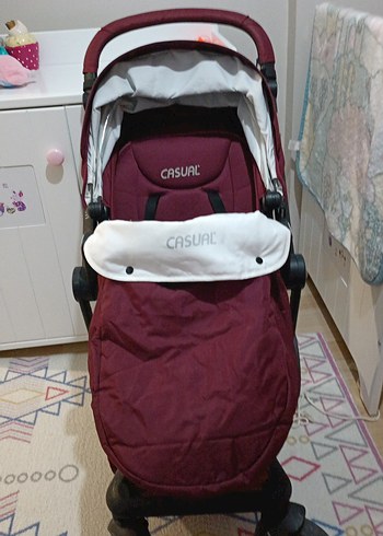 Bordo Bebek Arabası ve Oto Koltuğu Seti - Görsel 10