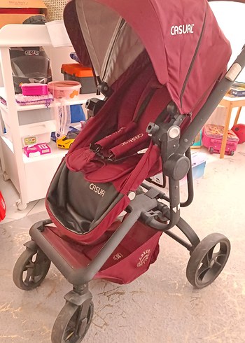 Bordo Bebek Arabası ve Oto Koltuğu Seti - Görsel 8