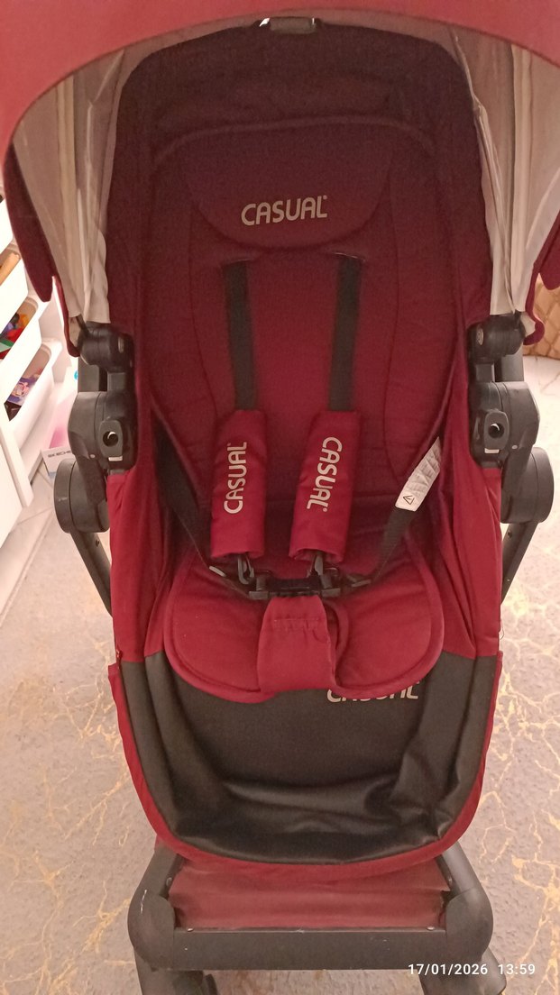 Bordo Bebek Arabası ve Oto Koltuğu Seti - Görsel 5