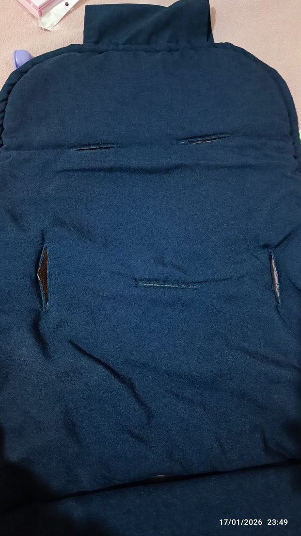 Koyu Mavi Bebek Arabası Örtüsü - Görsel 3