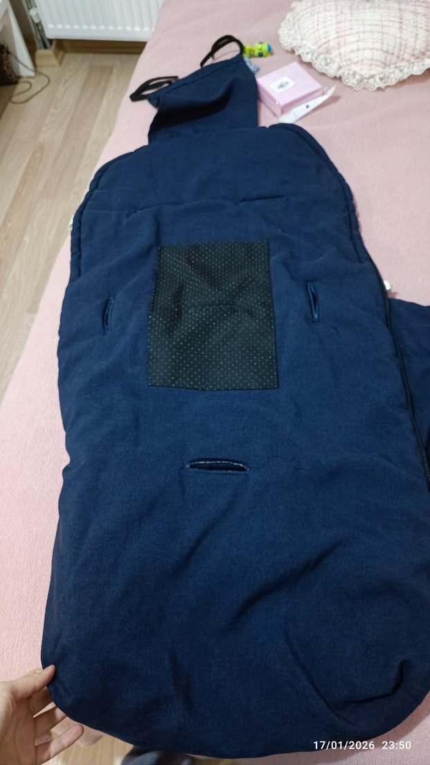 Koyu Mavi Bebek Arabası Örtüsü - Görsel 2