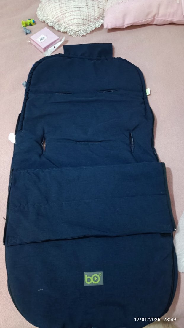 Koyu Mavi Bebek Arabası Örtüsü - Görsel 4