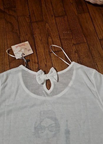 KOTON M Kız Çocuk Beyaz Baskılı Kısa Kollu Tişört - Görsel 6