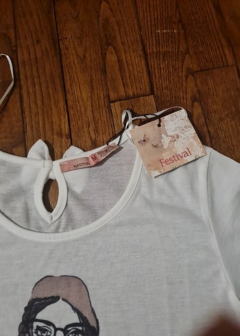 KOTON M Kız Çocuk Beyaz Baskılı Kısa Kollu Tişört - Görsel 4