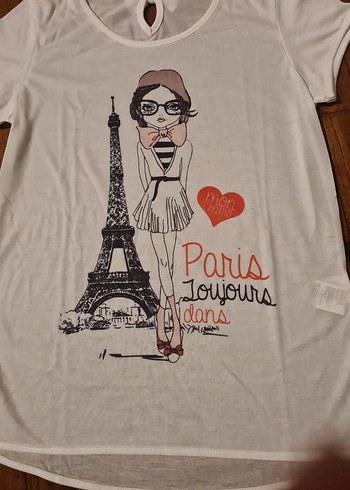 KOTON M Kız Çocuk Beyaz Baskılı Kısa Kollu Tişört - Görsel 3