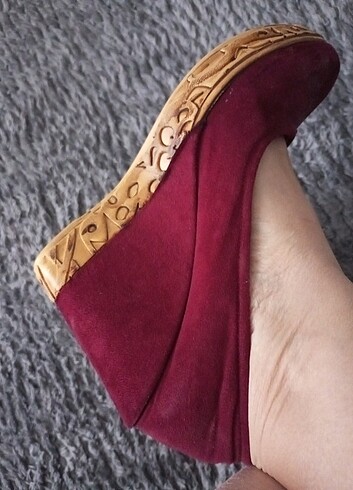 37 Beden bordo Renk Dolgu topuk