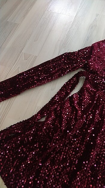 s Beden bordo Renk elbise
