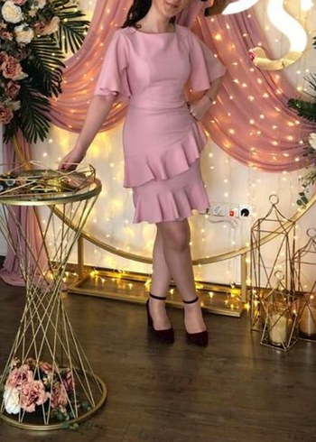 pembe mini abiye elbise