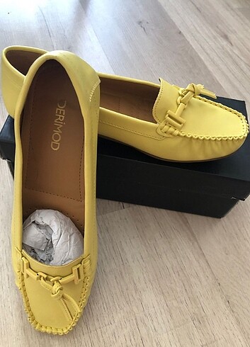 Sarı loafer ayakkabı