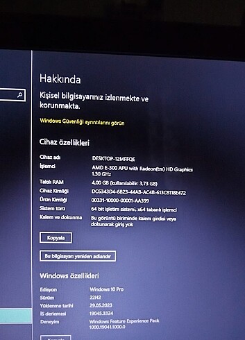  Beden Packard Bell Bilgisayar 