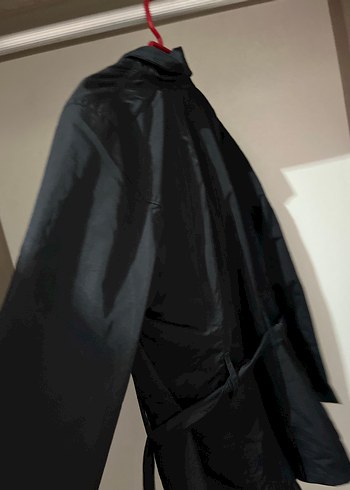 Düğmeli Siyah Midi Kadın Ceket - Görsel 2