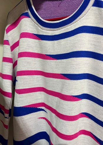 Renkli Çizgili Kadın Triko Kazak - Görsel 3