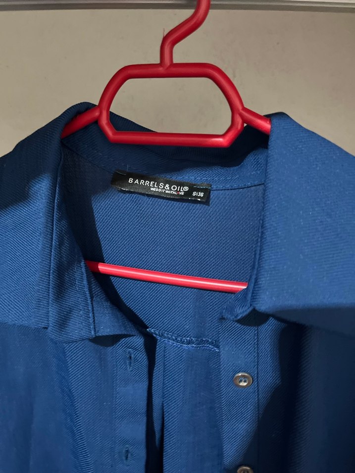 Düğmeli Lacivert Denim Tunik - Görsel 2