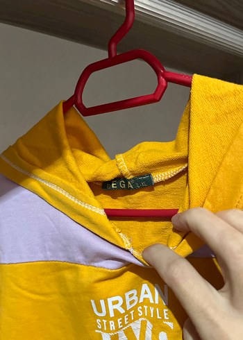 Sarı Kapüşonlu Salaş Sweatshirt - Görsel 4