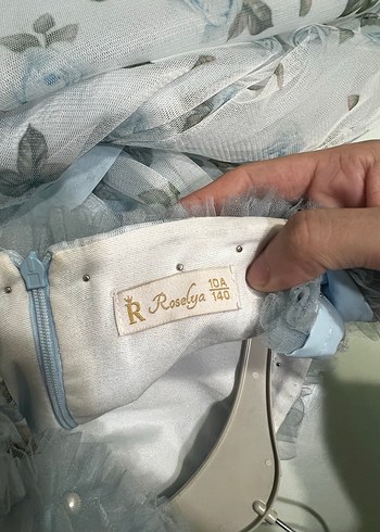 Mavi Fırfırlı Kız Çocuk Bohem Elbise - Görsel 5