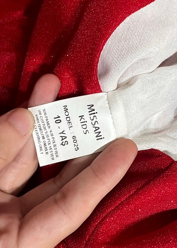 Kız Çocuk Kırmızı Fırfırlı Abiye Elbise - Görsel 4