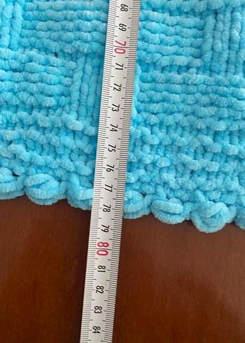 Renkli Mavi Örgü Çocuk Battaniyesi - Görsel 3