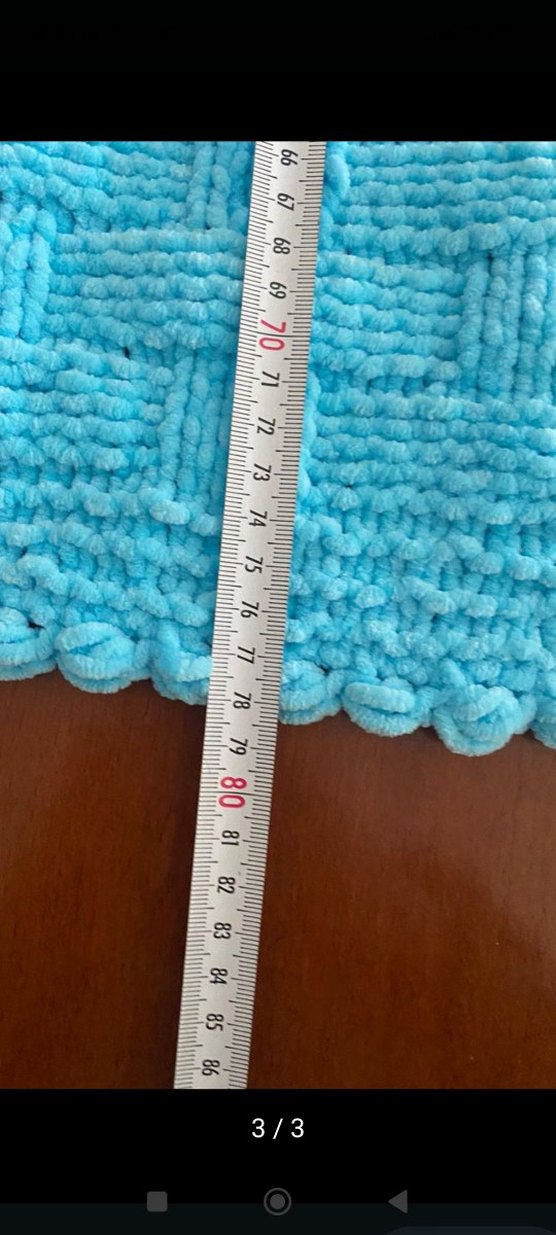 Renkli Mavi Örgü Çocuk Battaniyesi - Görsel 3