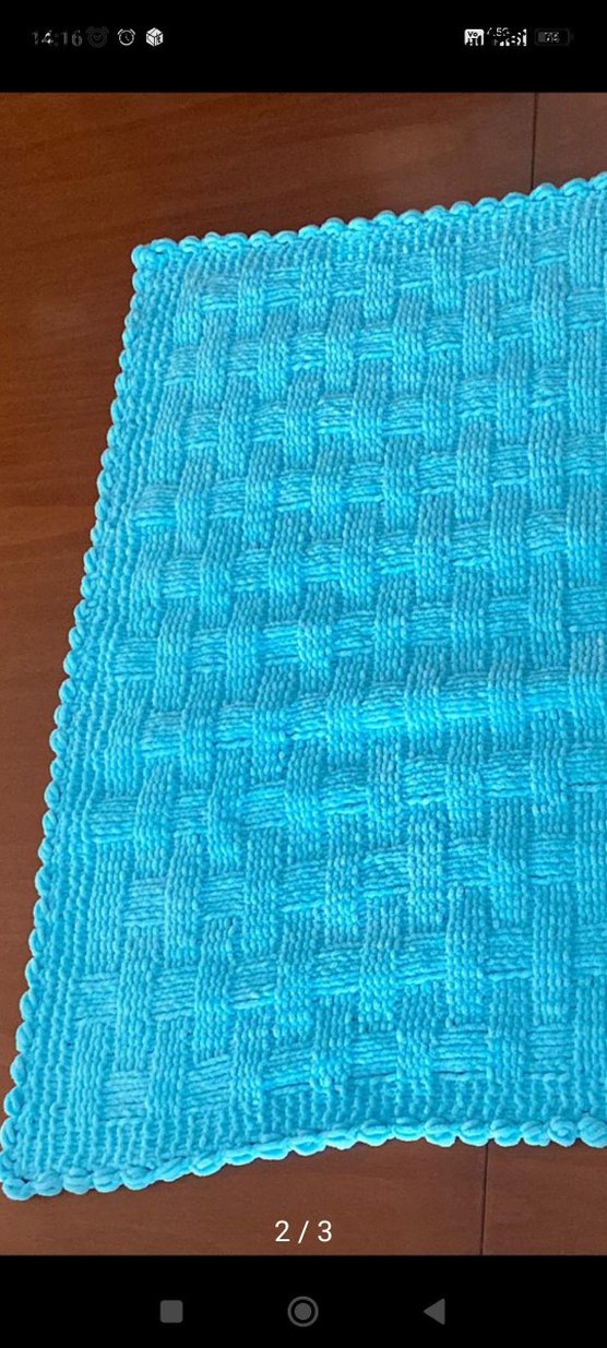 Renkli Mavi Örgü Çocuk Battaniyesi - Görsel 2