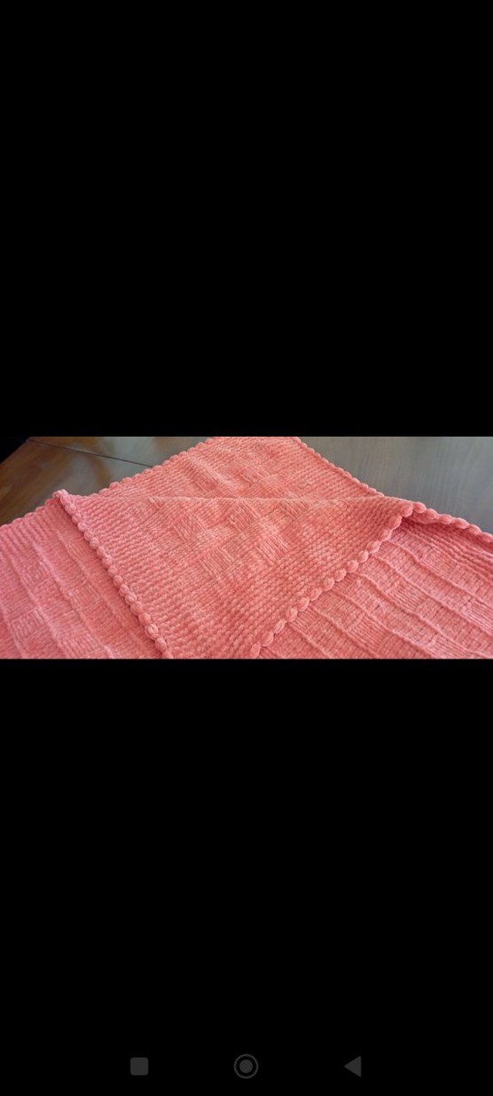 kadife ipten örgü bebek battaniyesi - Görsel 2