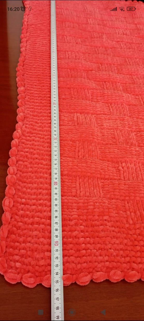 kadife ipten örgü bebek battaniyesi - Görsel 4