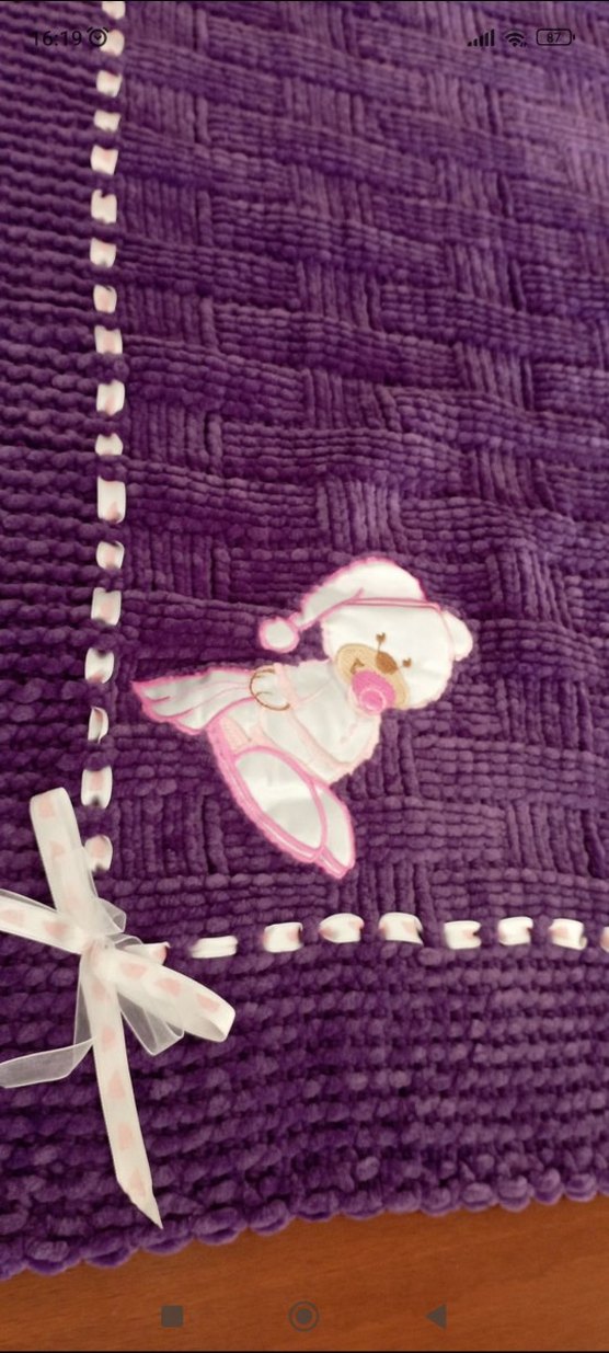 kadife ipten bebek battaniyesi - Görsel 2