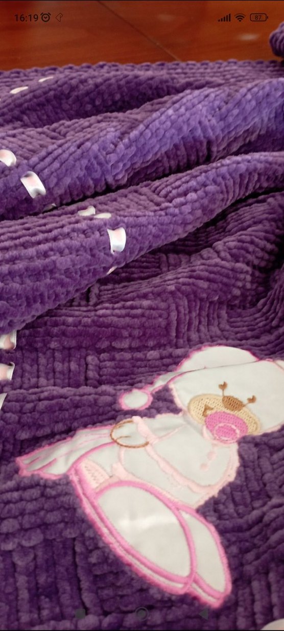 kadife ipten bebek battaniyesi - Görsel 5