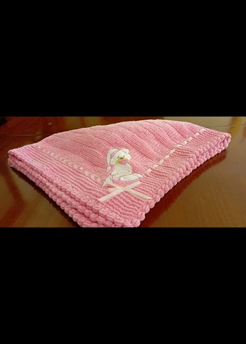 Pembe Nakışlı Çocuk Battaniyesi - Görsel 3