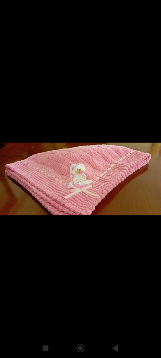 Pembe Nakışlı Çocuk Battaniyesi - Görsel 3