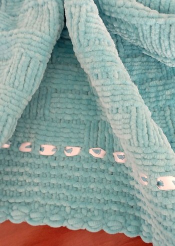 kadife ipten bebek battaniyesi - Görsel 3