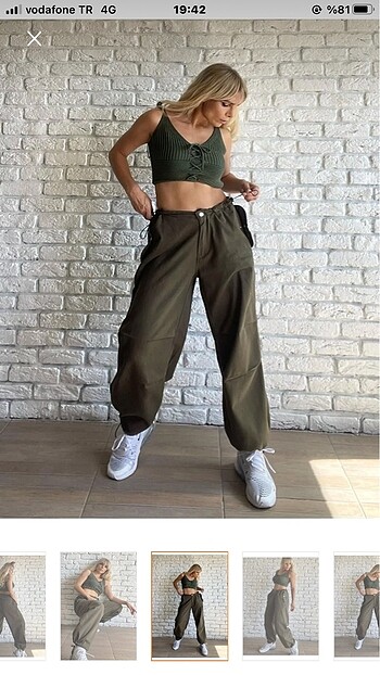 Haki\Yeşil Paraşüt Pantolon