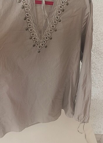 44 Beden İnce poplin bluz