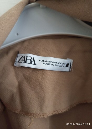 Kadın Bej Keten Midi Blazer - Görsel 3