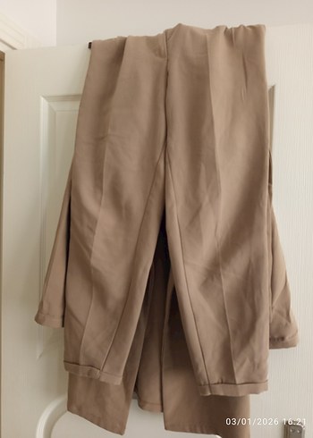 Kadın Bej Keten Midi Blazer - Görsel 2