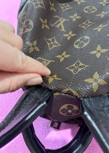 Kahverengi Deri Parisian Desenli Sırt Çantası - Görsel 10