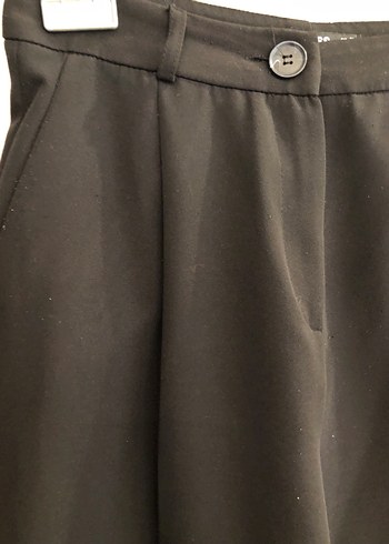 Kadın Siyah Kemerli Kumaş Pantolon - Görsel 5