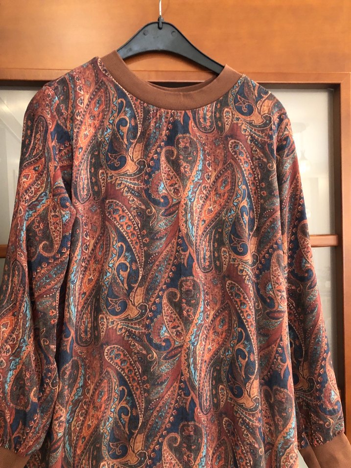 Bohem Uzun Kol Kahverengi Salaş Elbise - Görsel 4