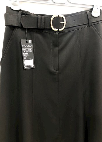 Düğmeli acı kahve Kadın Blazer ceket ve etek ikili takım - Görsel 5