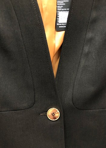 Düğmeli acı kahve Kadın Blazer ceket ve etek ikili takım - Görsel 2