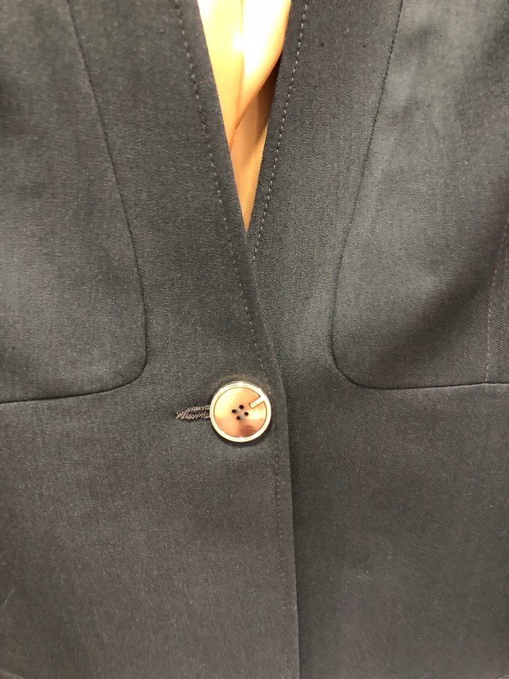 Düğmeli acı kahve Kadın Blazer ceket ve etek ikili takım - Görsel 3