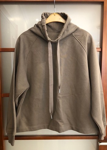 Gri Kadın Yüksek Yakalı Sweatshirt - Görsel 3