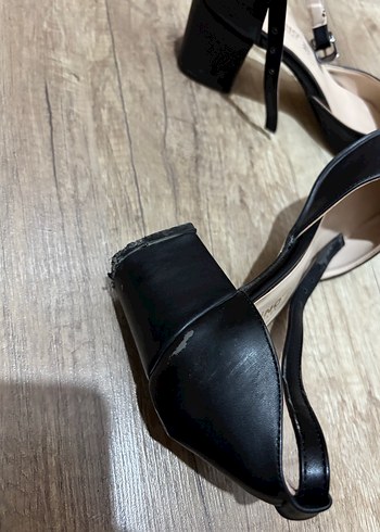 Siyah Deri Stiletto Topuklu Kadın Ayakkabı - Görsel 6