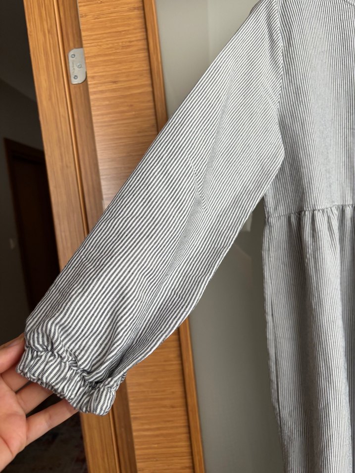 Gri Uzun tesettür elbise - Görsel 3